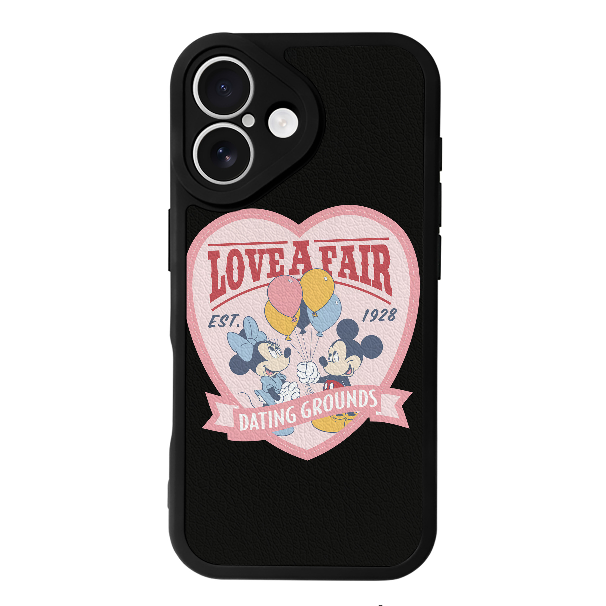 （画像用） ミッキーマウス Mickey Mouse 【iPhone 16シリーズ対応】シリコンスマホケース（レザー調） 材質：シリコン